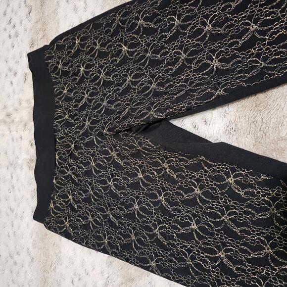 BeBop Black/gold Lace Ponte Leggings Size S NWOT - Picture 2 of 9